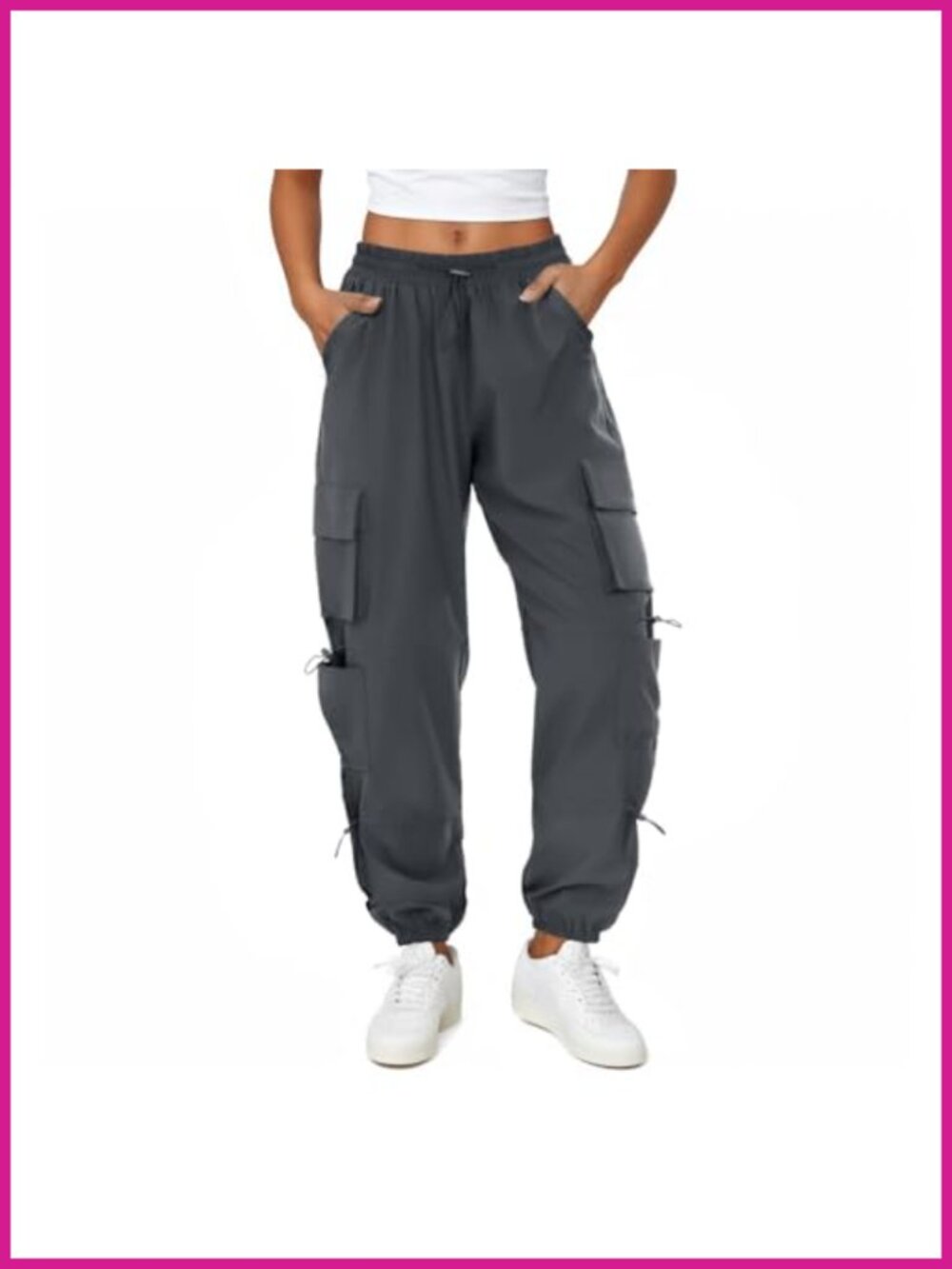 Parachute Cargo Pants with 6 Pockets Quick Dry Hiking Outdoor